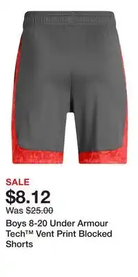 Kohl's Boys 8-20 Under Armour Tech Vent Print Blocked Shorts offer