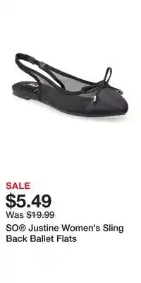 Kohl's SO Justine Women's Sling Back Ballet Flats offer