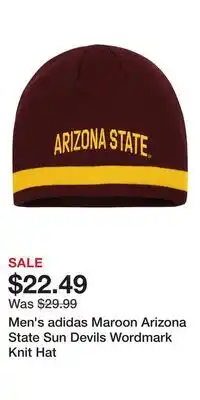 Kohl's Men's adidas Maroon Arizona State Sun Devils Wordmark Knit Hat offer