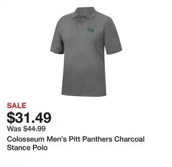Dick's Sporting Goods Colosseum Men's Pitt Panthers Charcoal Stance Polo offer