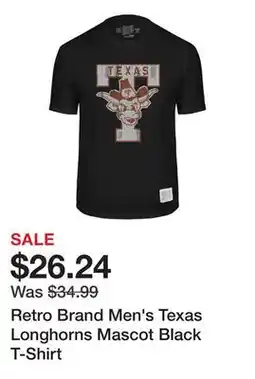 Dick's Sporting Goods Retro Brand Men's Texas Longhorns Mascot Black T-Shirt offer