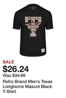 Dick's Sporting Goods Retro Brand Men's Texas Longhorns Mascot Black T-Shirt offer