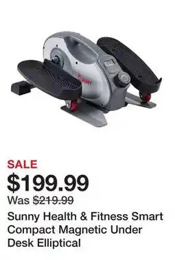 Dick's Sporting Goods Sunny Health & Fitness Smart Compact Magnetic Under Desk Elliptical offer