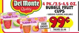Ollie's DEL MONTE BUBBLE FRUIT CUPS offer