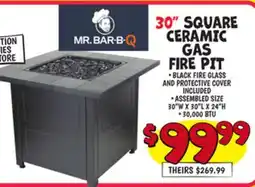 Ollie's MR. BAR-B-Q 30 SQUARE CERAMIC GAS FIRE PIT offer