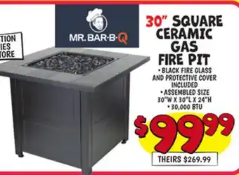Ollie's MR. BAR-B-Q 30 SQUARE CERAMIC GAS FIRE PIT offer