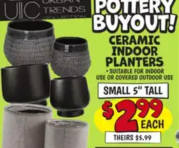 Ollie's CERAMIC INDOOR PLANTERS SMALL 5 TALL offer