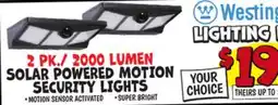 Ollie's 2 PK./2000 LUMEN SOLAR POWERED MOTION SECURITY LIGHTS offer