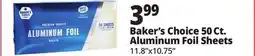 Ocean State Job Lot Baker's Choice 50 Ct. Aluminum Foil Sheets offer