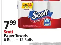 Ocean State Job Lot Scott Choose-A-Size Double Roll Paper Towels 6 Count offer