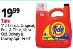 Ocean State Job Lot Tide 117-132 oz., Original, Free & Clear, Ultra Oxi, Downy & Downy April Fresh offer