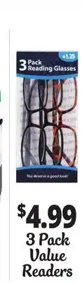 Ocean State Job Lot 3 Pack Value Readers offer