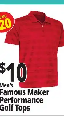 Ocean State Job Lot Men's Famous Maker Performance Golf Tops offer