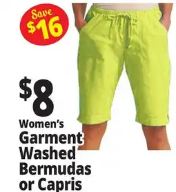 Ocean State Job Lot Women's Garment Washed Bermudas or Capris offer