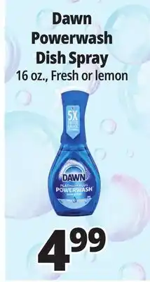Ocean State Job Lot Dawn Platinum Plus Power wash Dish Spray 16 oz offer