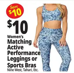 Ocean State Job Lot Women's Matching Active Performance Leggings or Sports Bras offer