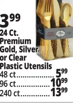 Ocean State Job Lot 24 Ct. Premium Gold, Silver or Clear Plastic Utensils offer