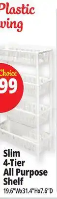 Ocean State Job Lot Slim 4-Tier All Purpose Shelf offer