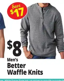 Ocean State Job Lot Men's Better Waffle Knits offer