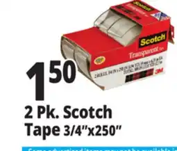 Ocean State Job Lot 2 Pk. Scotch Tape 3/4x250 offer