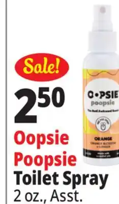Ocean State Job Lot Oopsie Poopsie Orange & Ginger Toilet Spray 2 oz offer