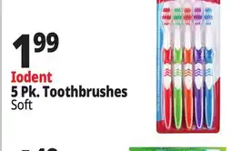 Ocean State Job Lot Iodent Soft Family Value Pack Toothbrushes 5 Count offer