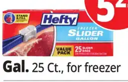 Ocean State Job Lot Hefty Freezer Gallon Slider Bags 25 Count offer
