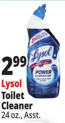 Ocean State Job Lot Lysol 2-In-1 Disinfecting Toilet Bowl + Brush Power Cleaning Gel 24 oz offer