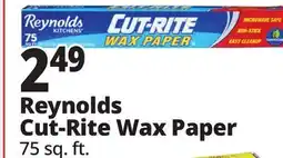 Ocean State Job Lot Reynolds Kitchens Cut-Rite Wax Paper 75 sq ft offer