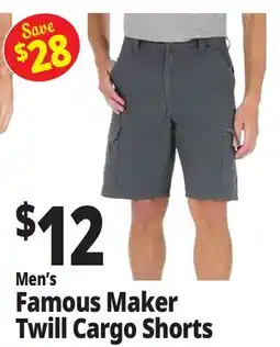 Ocean State Job Lot Men's Famous Maker Twill Cargo Shorts offer
