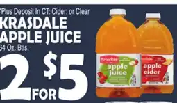 Bravo Supermarkets KRASDALE APPLE JUICE offer