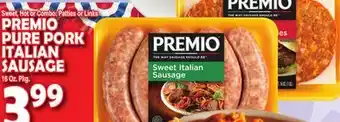 Bravo Supermarkets PREMIO PURE PORK ITALIAN SAUSAGE offer