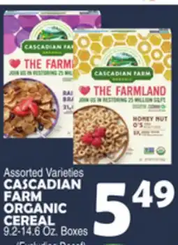 Bravo Supermarkets CASCADIAN FARM ORGANIC CEREAL offer