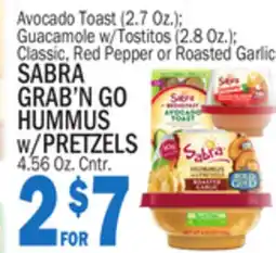 Bravo Supermarkets SABRA GRAB'N GO HUMMUS w/PRETZELS 4.56 Oz. Cntr offer