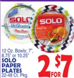 Bravo Supermarkets SOLO PAPER PLATES offer