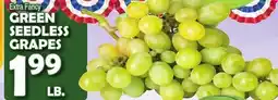 Bravo Supermarkets GREEN SEEDLESS GRAPES offer
