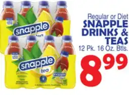 Bravo Supermarkets SNAPPLE DRINKS & TEAS offer