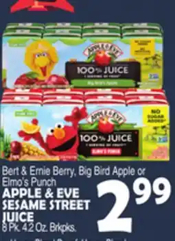 Bravo Supermarkets APPLE & EVE SESAME STREET JUICE offer