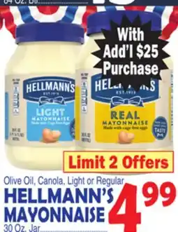 Bravo Supermarkets HELLMANN'S MAYONNAISE offer