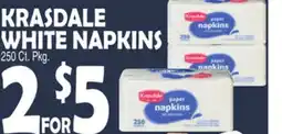 Bravo Supermarkets KRASDALE WHITE NAPKINS offer