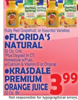 Bravo Supermarkets Florida's Natural 52 oz Cntr offer