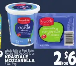 Bravo Supermarkets KRASDALE MOZZARELLA 8 Oz. Pkg offer