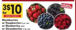 ACME Blackberries or Raspberries 6 oz. ctn. or Blueberries pint or Strawberries 1 lb. ctn offer
