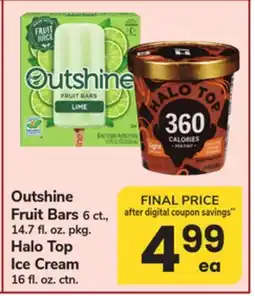 ACME Outshine Fruit Bars 6 ct., 14.7 fl. oz. pkg. Halo Top Ice Cream 16 fl. oz. ctn offer