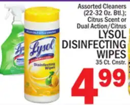 C Town LYSOL DISINFECTING WIPES 35 Ct. Cnstr offer