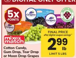 ACME Cotton Candy, Gum Drop, Tear Drop or Moon Drop Grapes offer