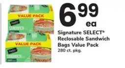 ACME Signature SELECT Reclosable Sandwich Bags Value Pack offer