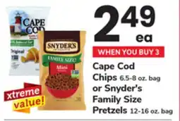 ACME Cape Cod Chips 6.5-8 oz. bag or Snyder's Family Size Pretzels 12-16 oz. bag offer