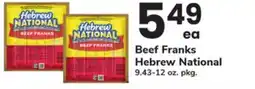 ACME Beef Franks Hebrew National offer