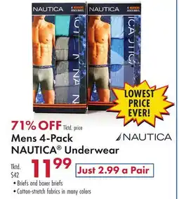 Boscov's Mens 4-Pack NAUTICA Underwear offer
